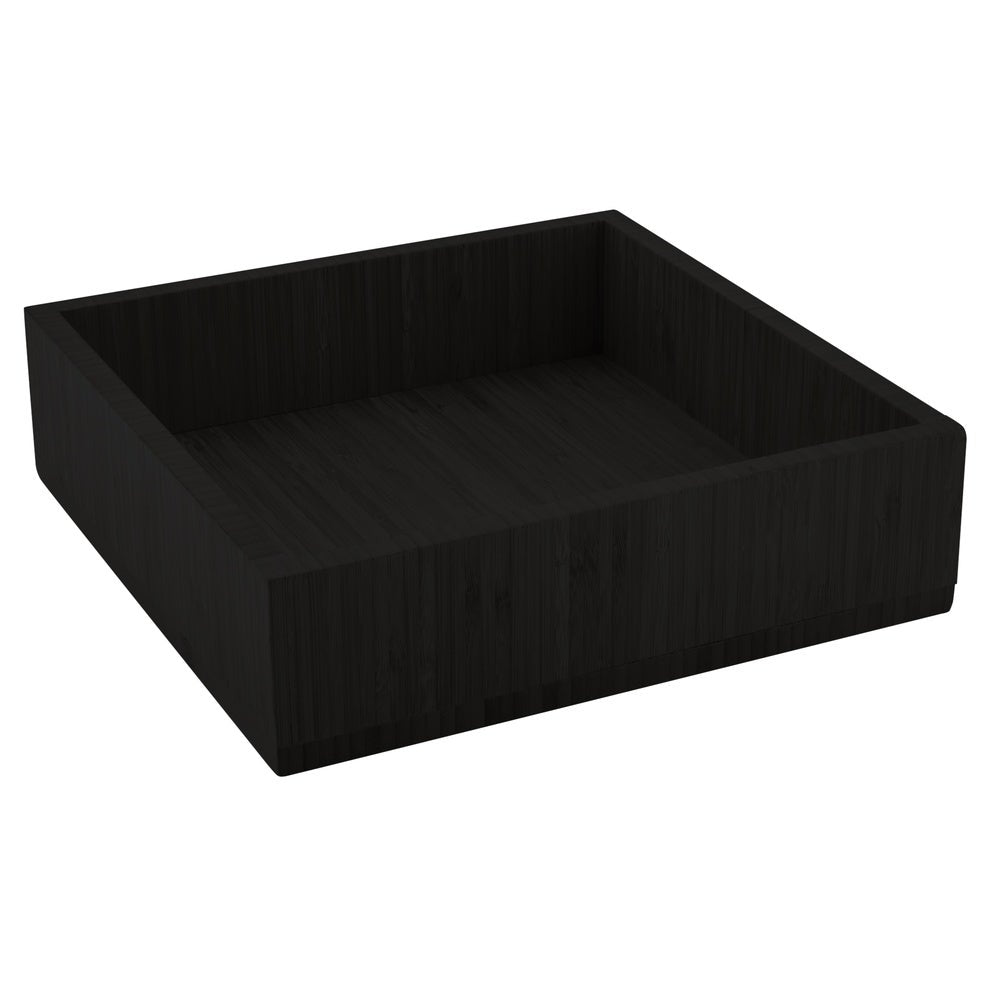 Tray, Large, 11.75 x 11.75 x 3.25 Inch, Square, Black, Bamboo,1 - 1 EACH