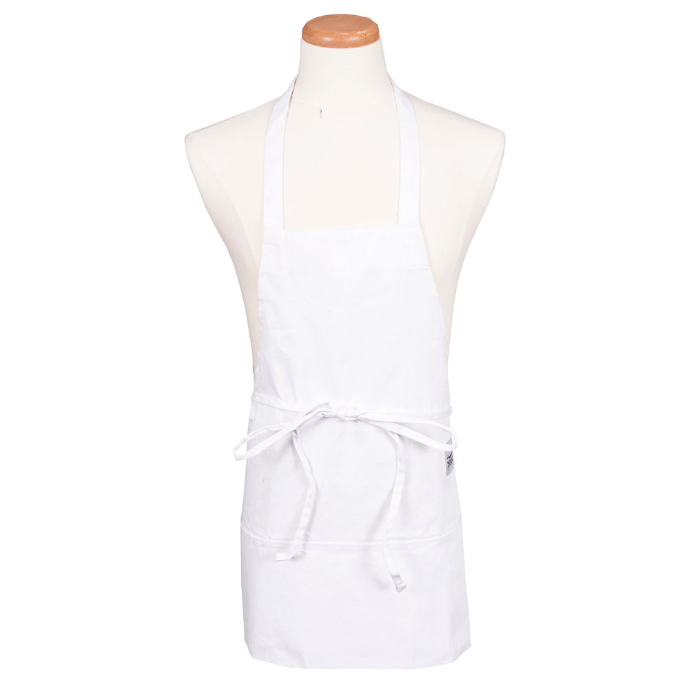 Apron, Bib, Front of the House, White, One Size, Poly/Cotton Blend,1 - 1 EACH