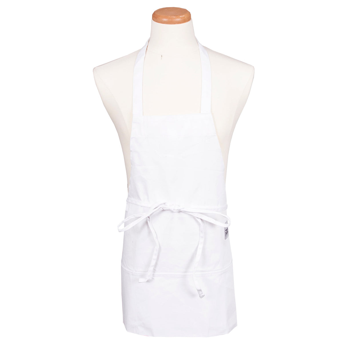 Apron, Bib, Front of the House, White, One Size, Poly/Cotton Blend,1 - 1 EACH