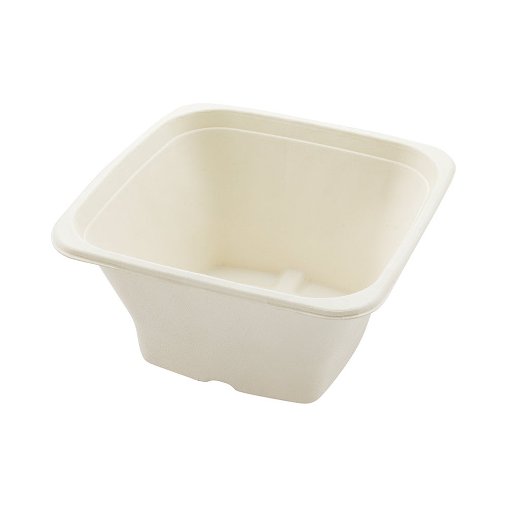 Bowls, Tall, 42 Ounce, Sugarcane, White, Square,1 - 100 COUNT