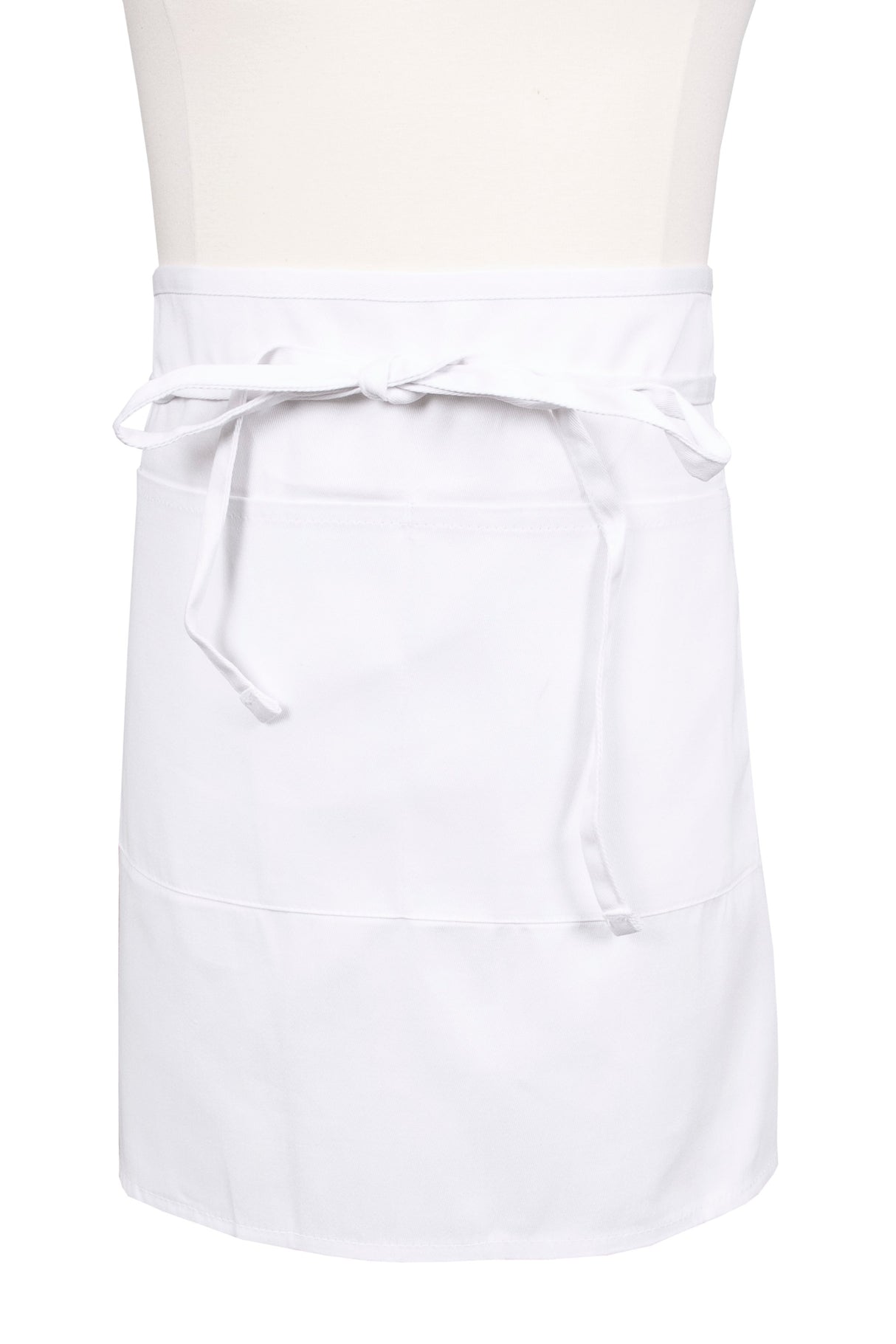 Apron, Half Bistro, White, One Size, Poly/Cotton Blend, with 2 Center Pockets,1 - 1 EACH