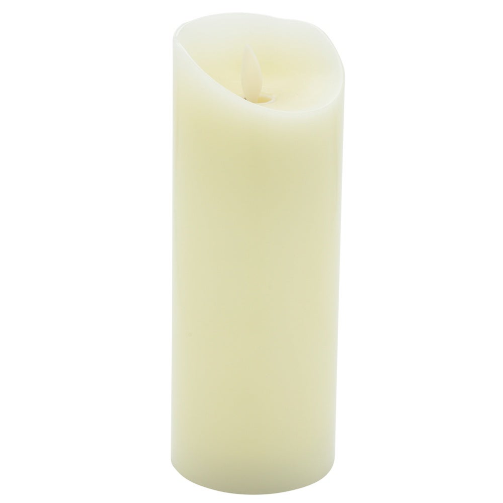 Candles, Pillar, Fire Tek Flameless, 3 x 3 x 8 Inch, White, Wax, Programmable,1 - 10 COUNT