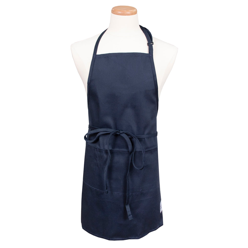 Apron, Bib, Front of the House, Navy Blue, One Size, Poly/Cotton Blend,1 - 1 EACH