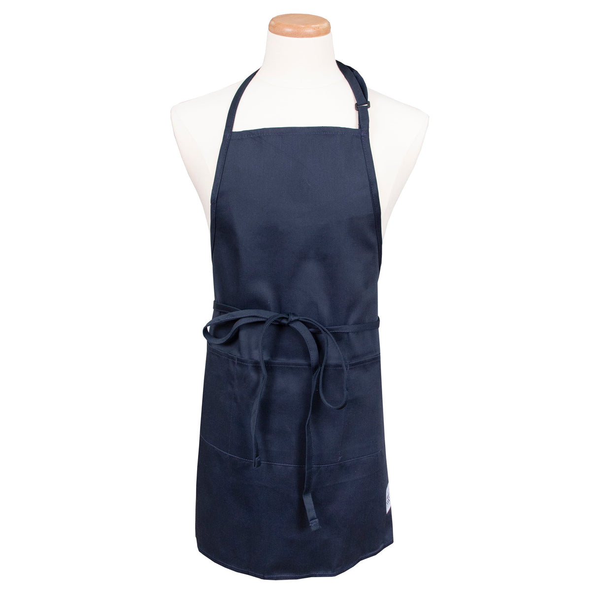 Apron, Bib, Front of the House, Navy Blue, One Size, Poly/Cotton Blend,1 - 1 EACH