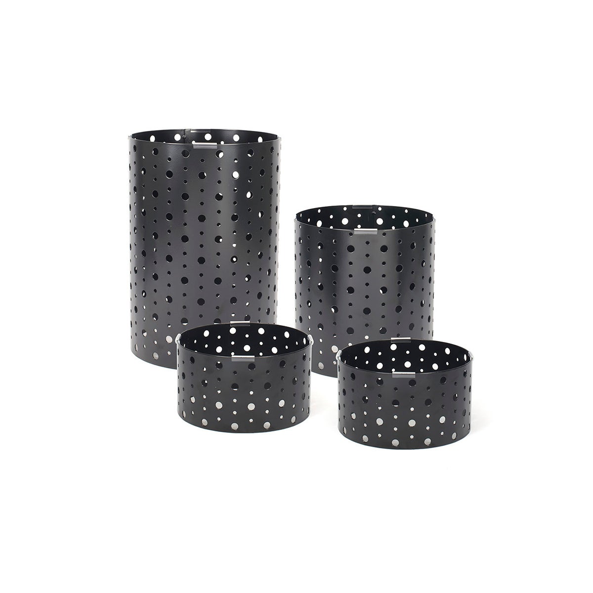 Riser Set, Dot, 4-Piece, Matte Black, Metal,2 - 4 COUNT