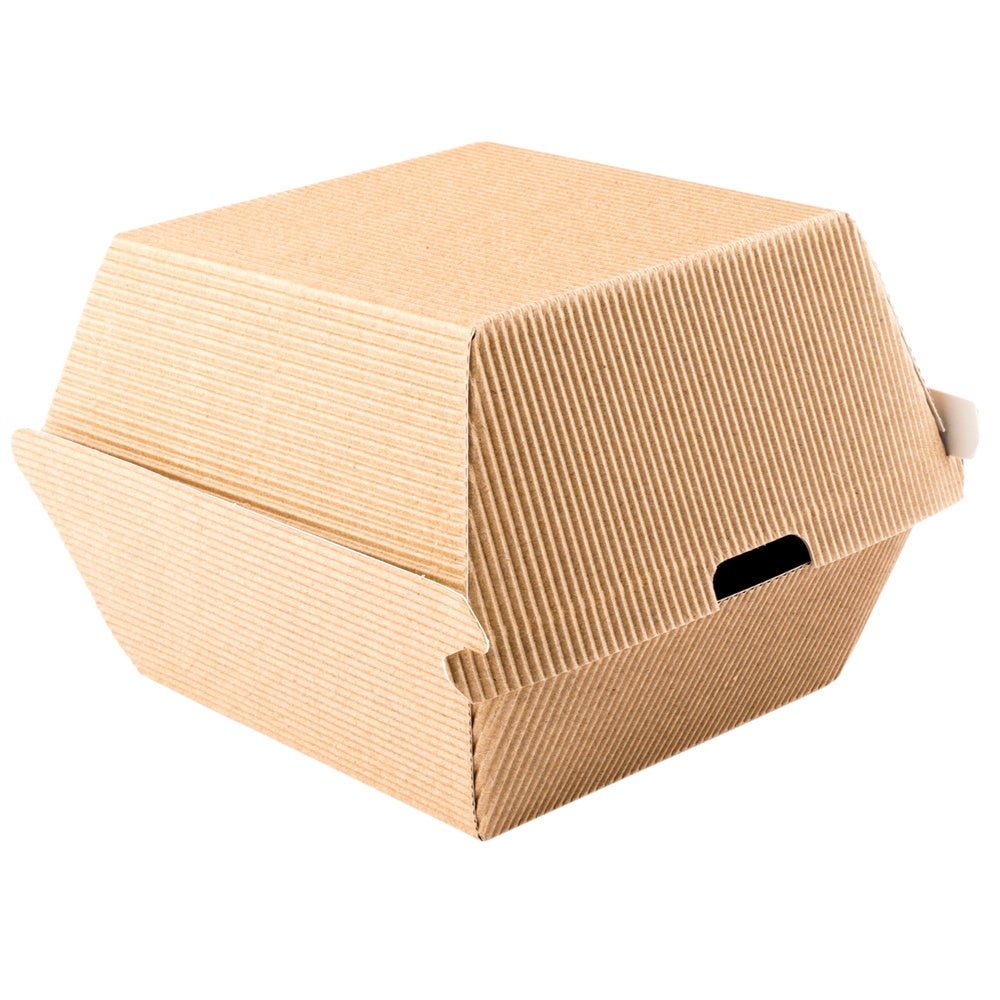Boxes, Burger, 4 Inch, Paper, Kraft, Hinged, 4 Linear Inch,1 - 100 COUNT