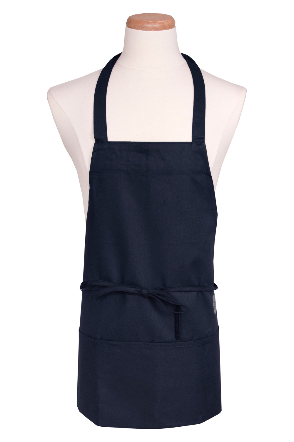 Apron, Bib, Front of the House, Navy Blue, One Size, Poly/Cotton Blend,1 - 1 EACH