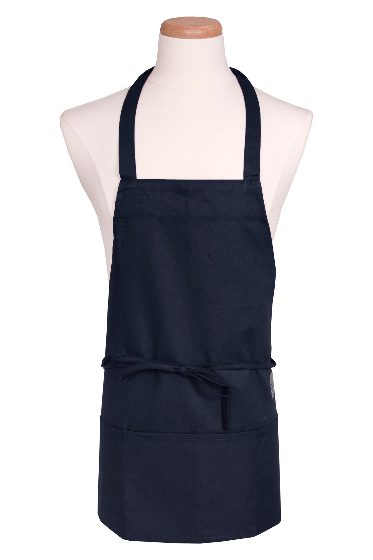 Apron, Bib, Front of the House, Navy Blue, One Size, Poly/Cotton Blend,1 - 1 EACH