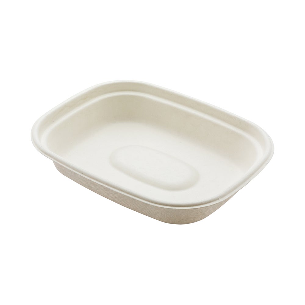 Containers, Pulp Tek 48 Ounce 9 x 7 x 1.75 Inch, Sugarcane, White, Rectangular,1 - 100 COUNT