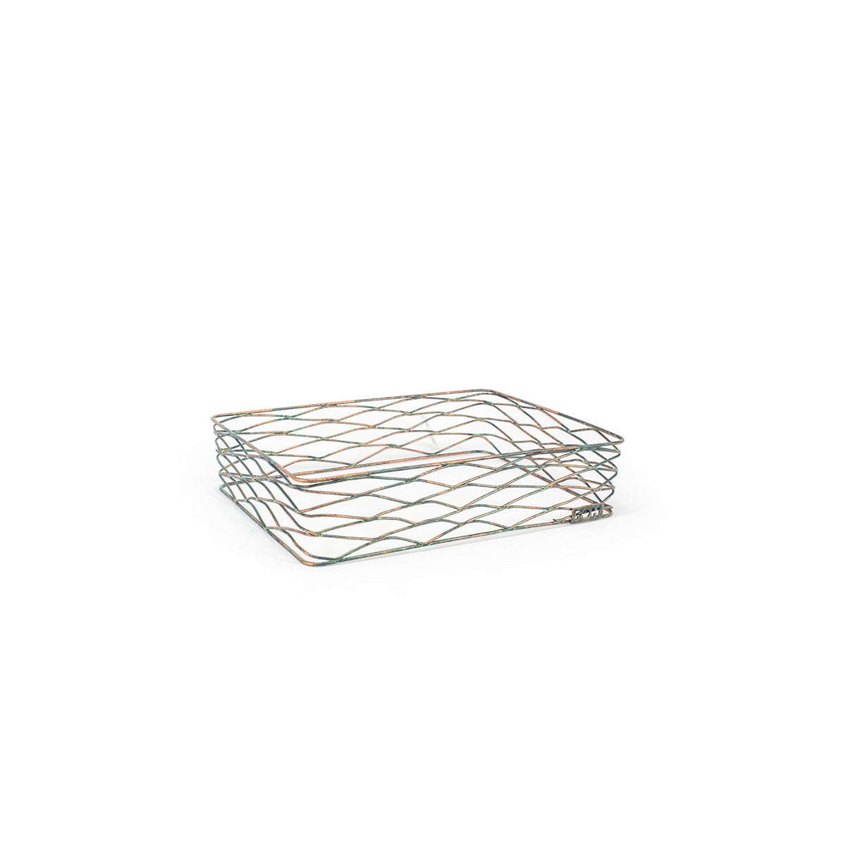 Organizer, Shallow, 12.25 x 9.5 x 2.75 Inch, Patina, Metal,2 - 1 EACH