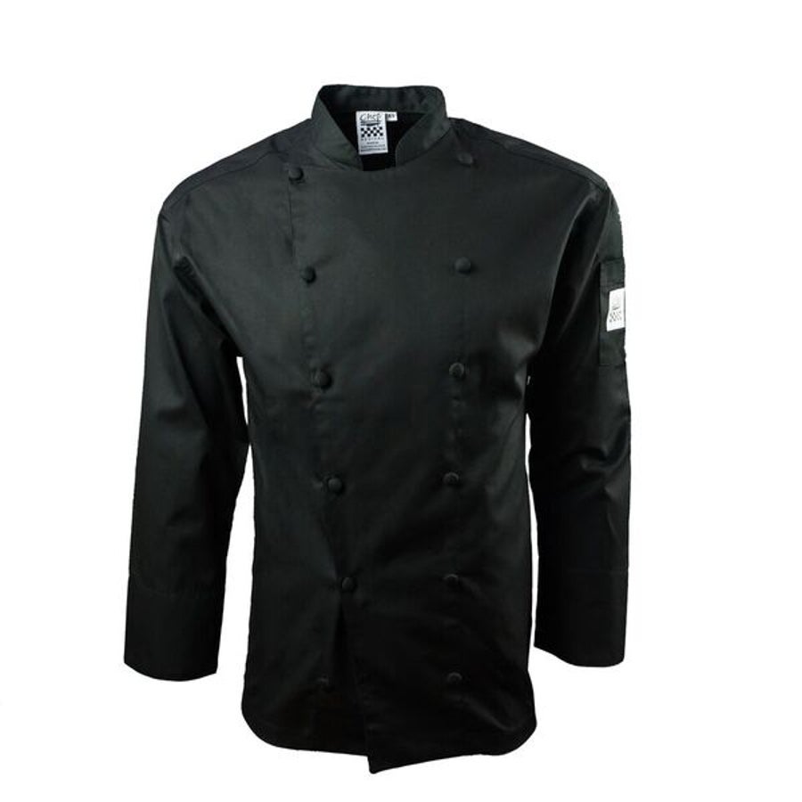 Jacket, Chef, Long Sleeve, Cuisinier, Black, 5X, Cotton,1 - 1 EACH