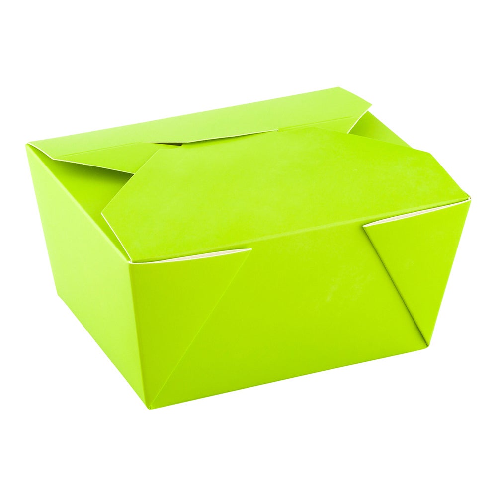Containers, Take Out, Bio Tek #1 30 Ounce 5 x 4 x 2.5 Inch, Paper, Eco Green, Rectangular, with Foldable Flaps & Tab Lock,1 - 200 COUNT