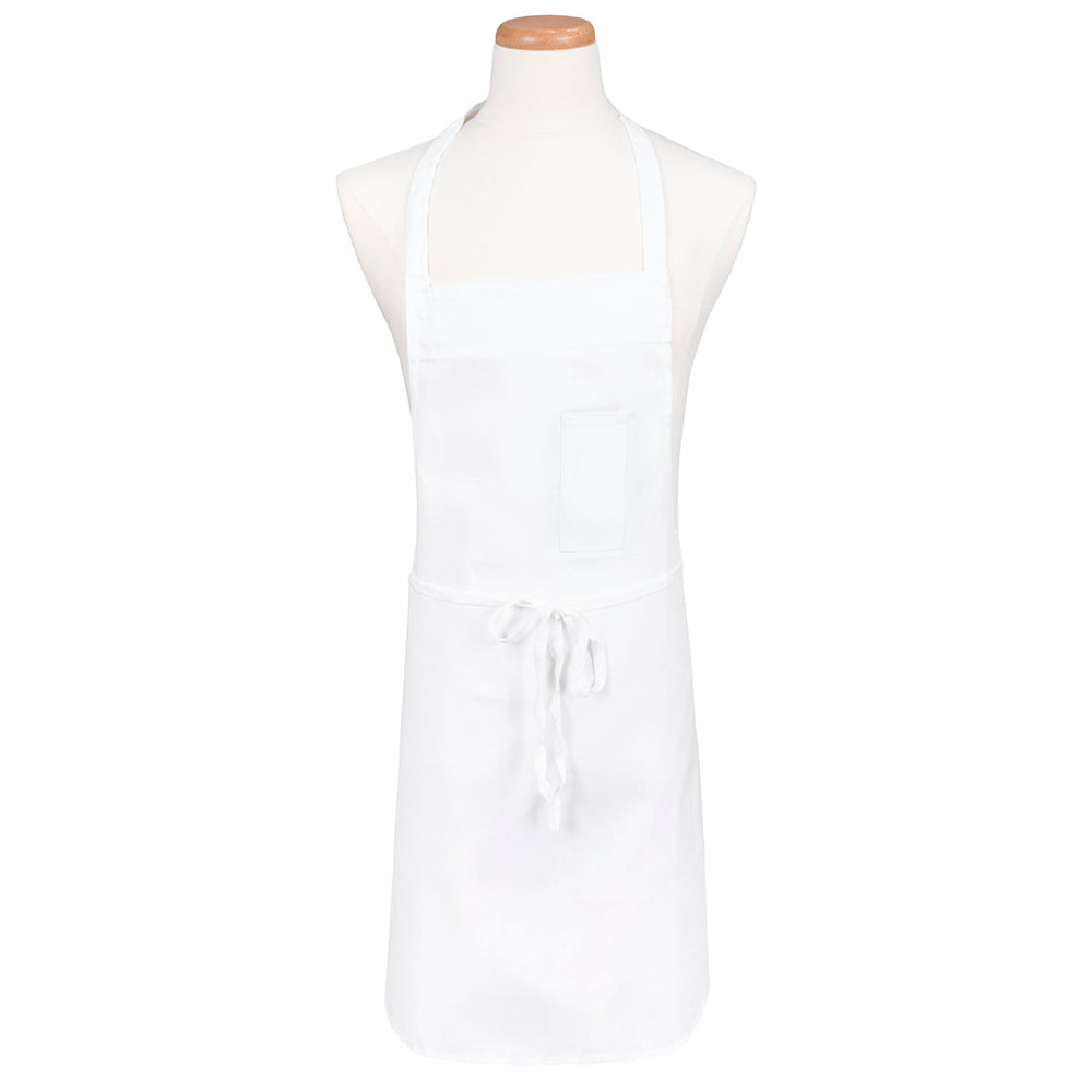 Apron, Bib, Deluxe Economy, White, One Size, Poly/Cotton Blend,1 - 1 EACH