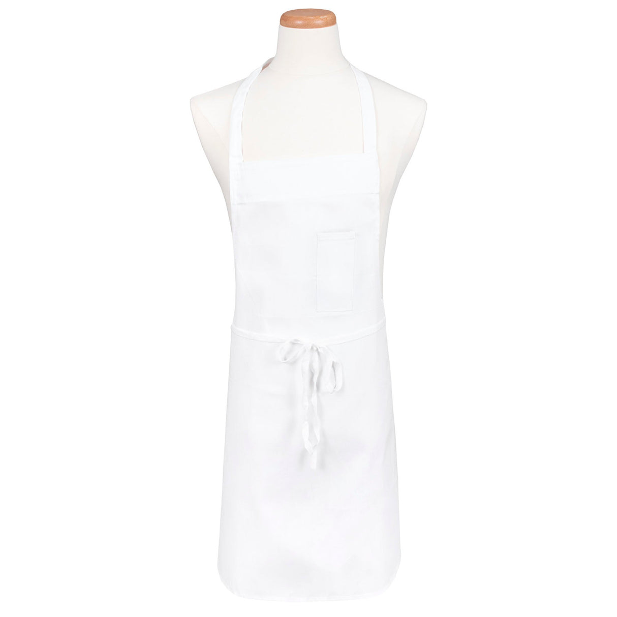Apron, Bib, Deluxe Economy, White, One Size, Poly/Cotton Blend,1 - 1 EACH