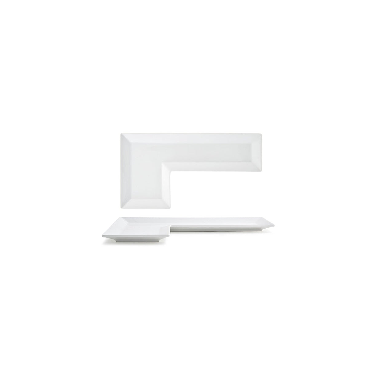 Plate, Puzzle, 13 x 7 x 0.75 Inch, White, L-Shaped,6 - 1 COUNT