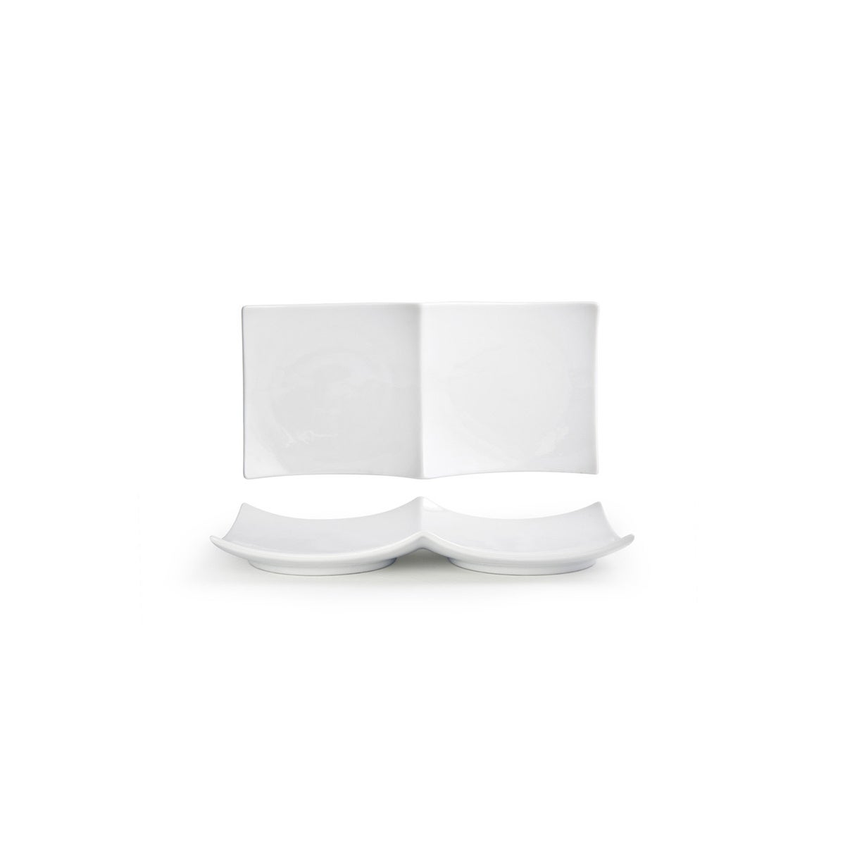Plates, Origami, 12 x 6 Inch, White, Undecorated, Rectangular with Flared Edges,6 - 1 COUNT
