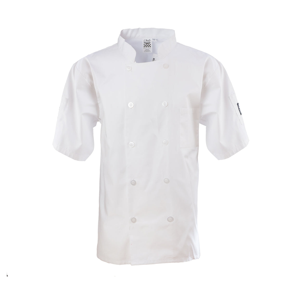 Jacket, Chef, Short Sleeve, White, 3X, Poly/Cotton Blend,1 - 1 EACH