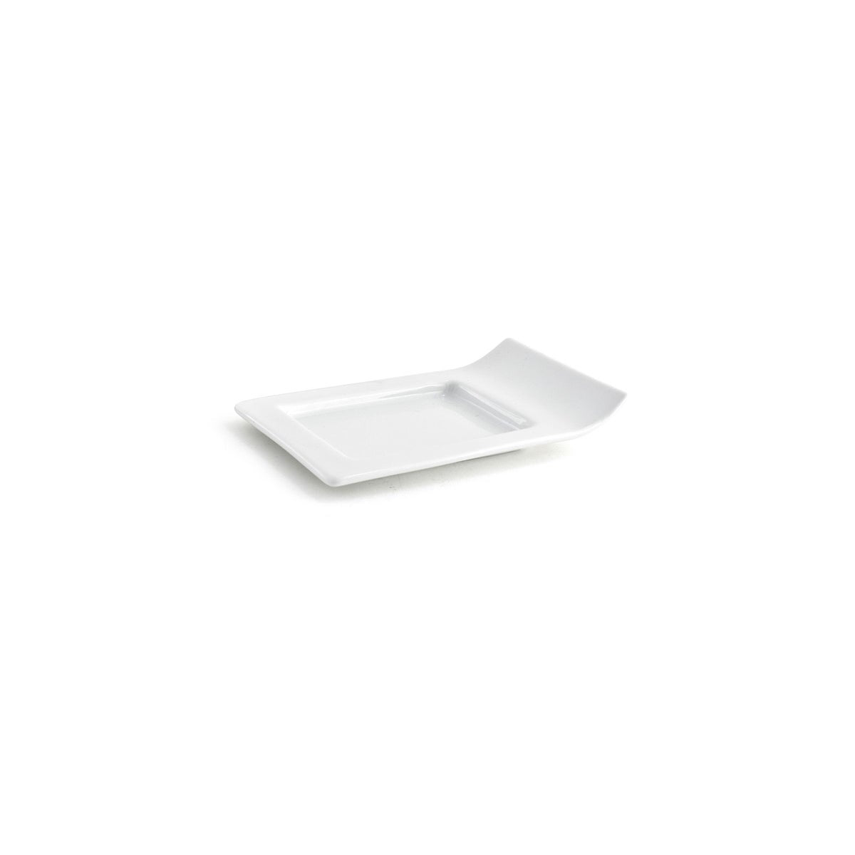 Plates, Sampler, Nami, 5.75 x 3.75 Inch, White, Undecorated, Rectangular with Flared Edge,12 - 1 EACH