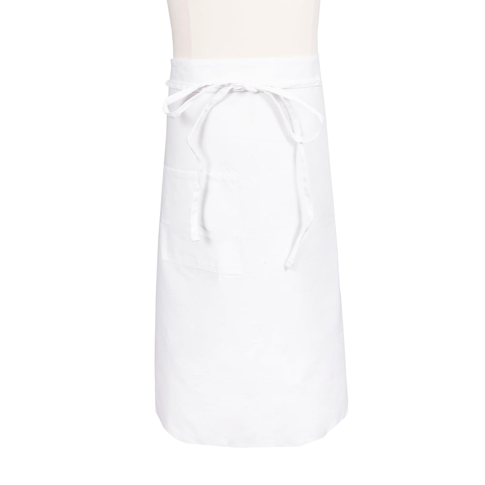 Apron, Bistro, White, One Size, Poly/Cotton Blend,1 - 1 EACH