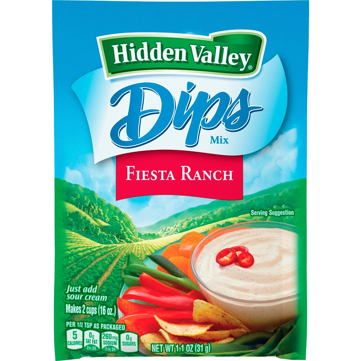 Mix, Dip, Fiesta Ranch, Dry, Shelf-Stable,24 - 1.1 OUNCE
