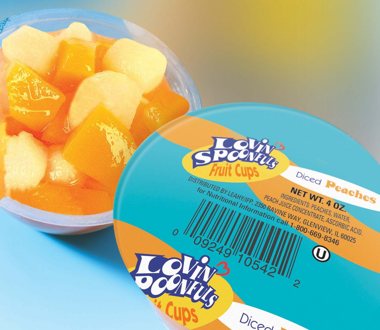 Peaches, Diced, in Juice, #10,72 - 4 OUNCE