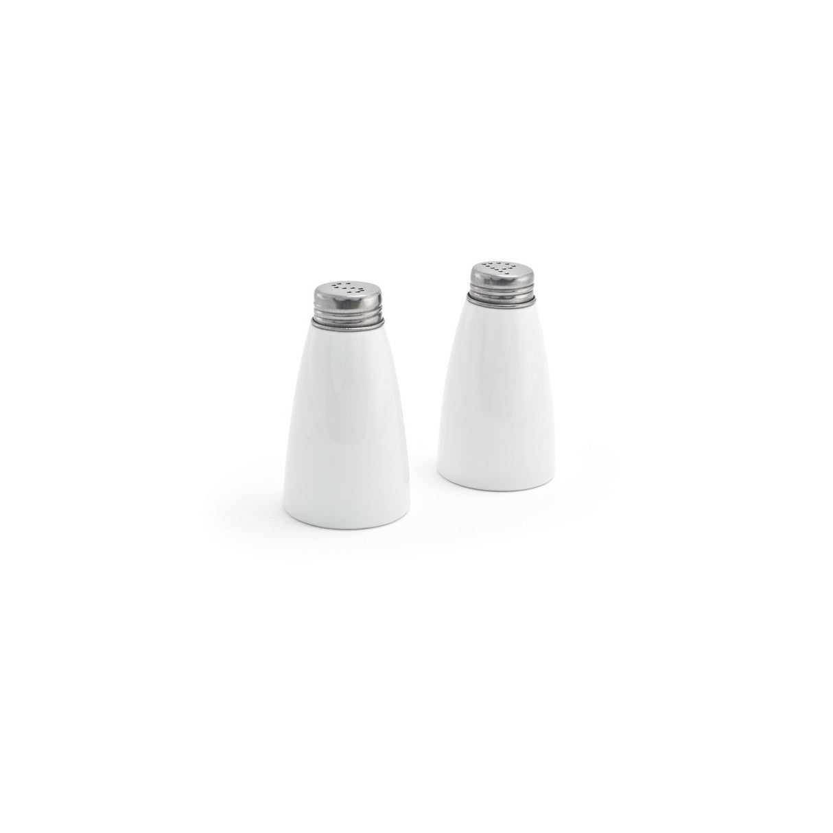 Shaker Sets, Salt & Pepper, White, with Stainless Steel Top,6 - 1 COUNT