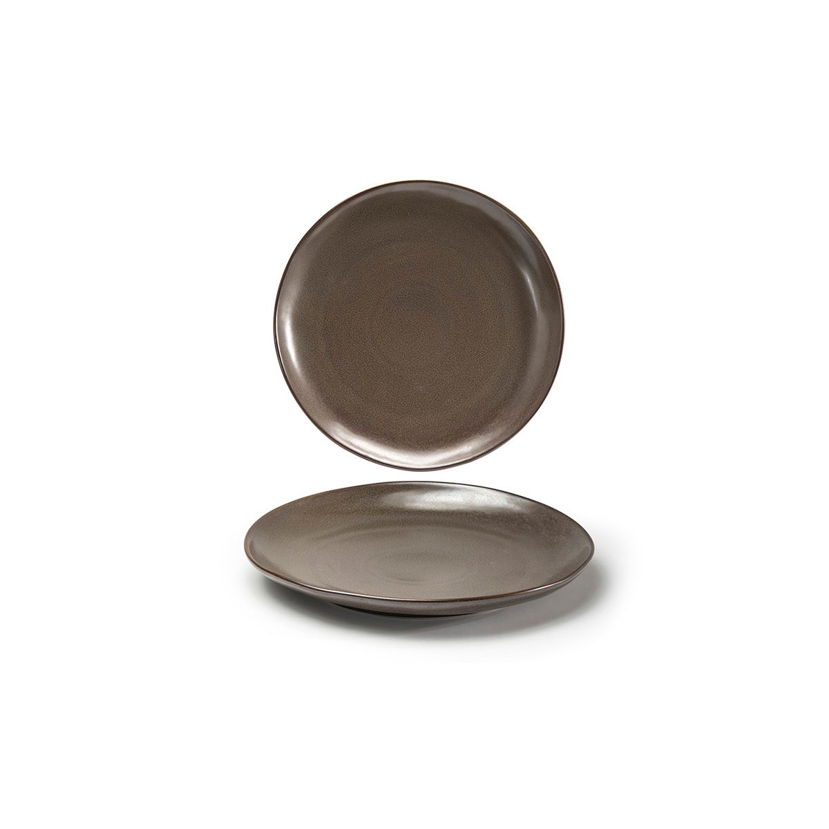 Plates, Porcelain, 11 Inch, Mocha, Round,6 - 1 COUNT