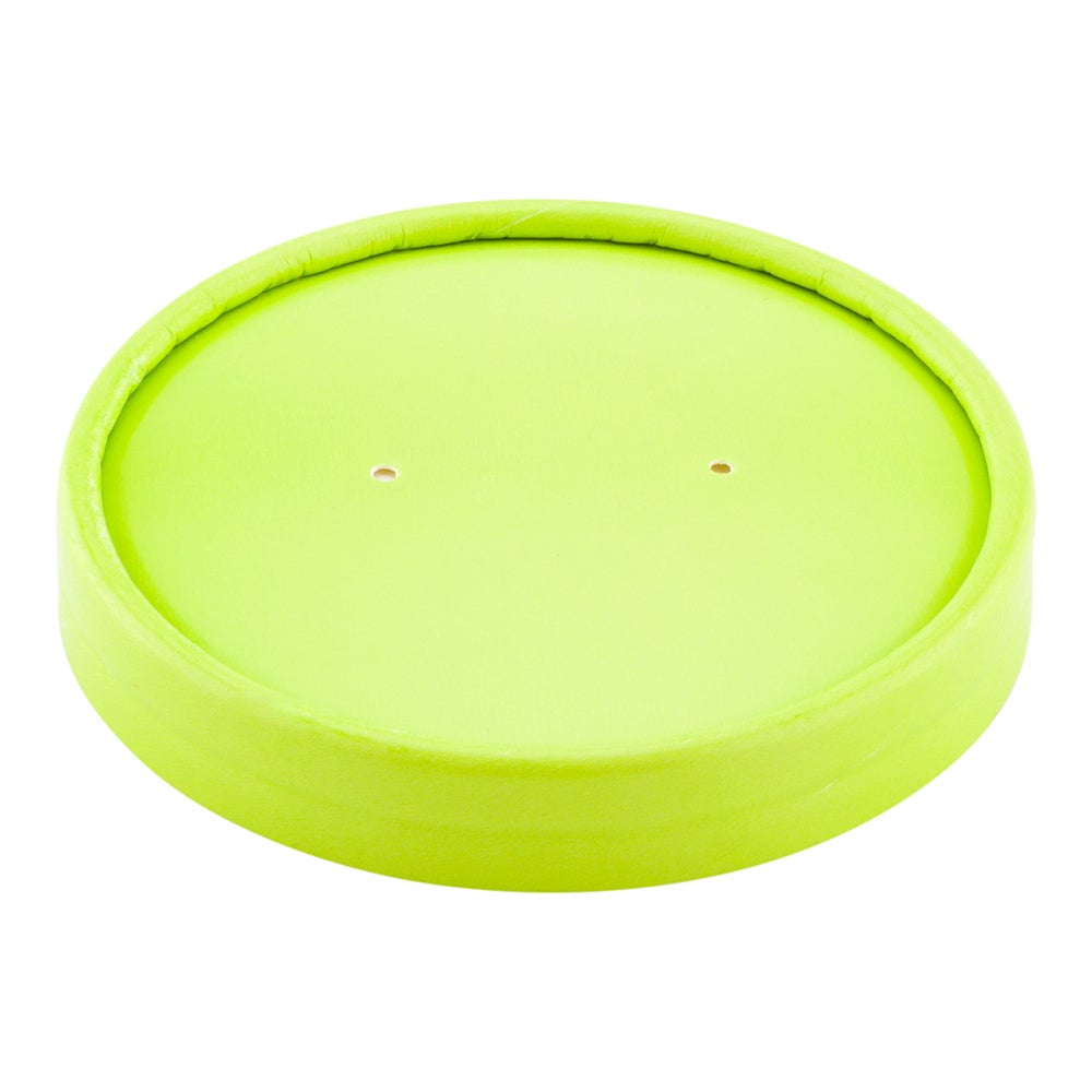 Lids, Flat, Bio Tek, Paper, Eco Green, 3.5 Inch, Fits 12 Ounce Soup Cups,1 - 200 COUNT