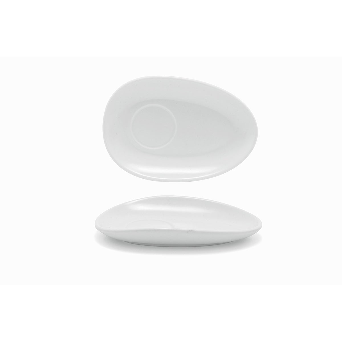 Saucers, Porcelain, 7 Inch, White, Oval,12 - 1 EACH