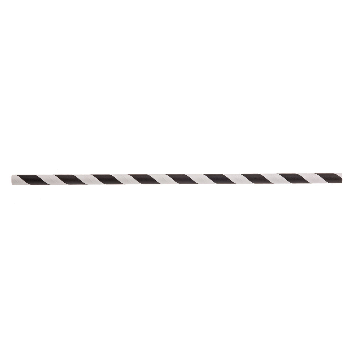 Straws, 7.75 Inch, Paper, Black Striped, Wrapped,6 - 500 COUNT