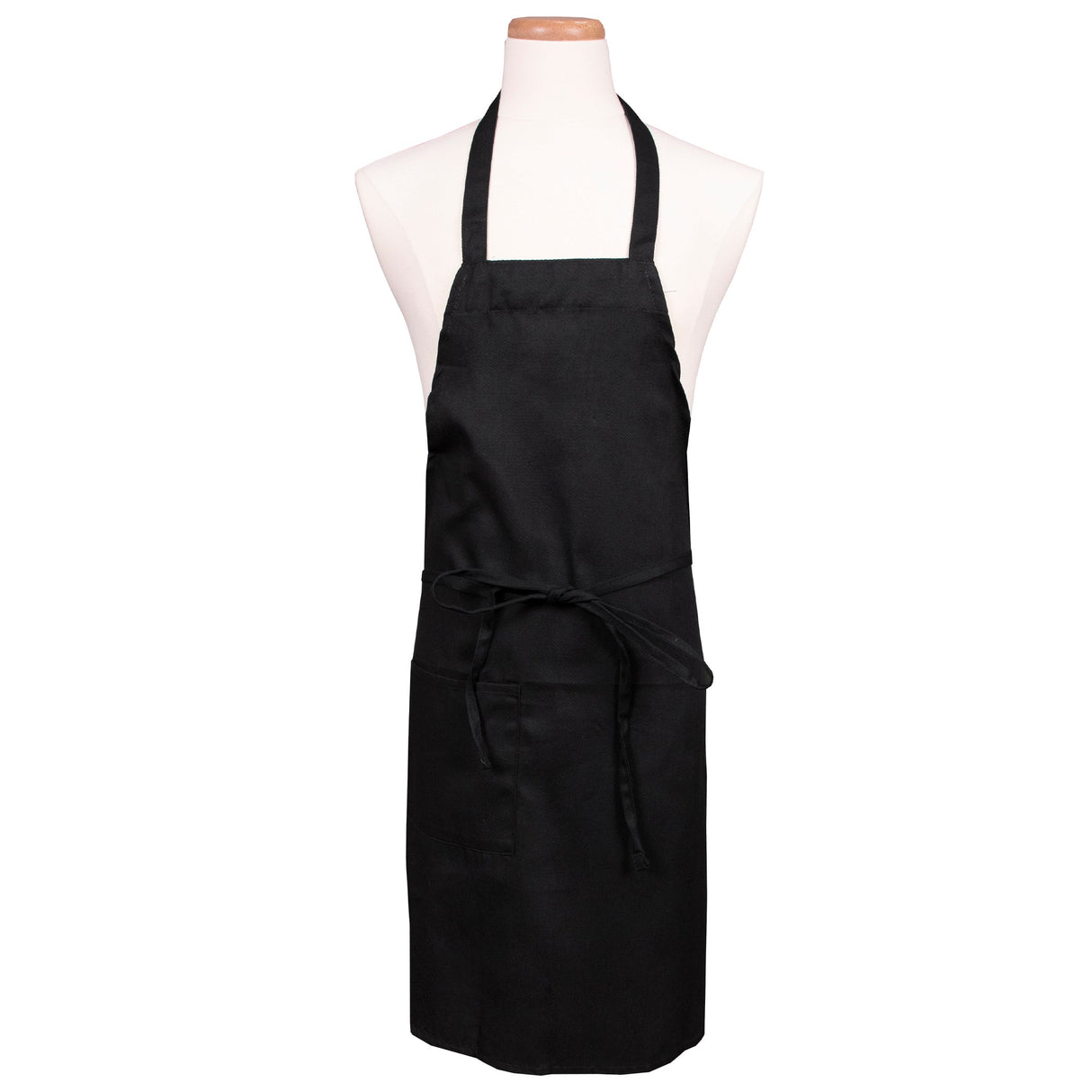 Apron, Bib, Full Length, Black, One Size, Poly/Cotton Blend,1 - 1 EACH
