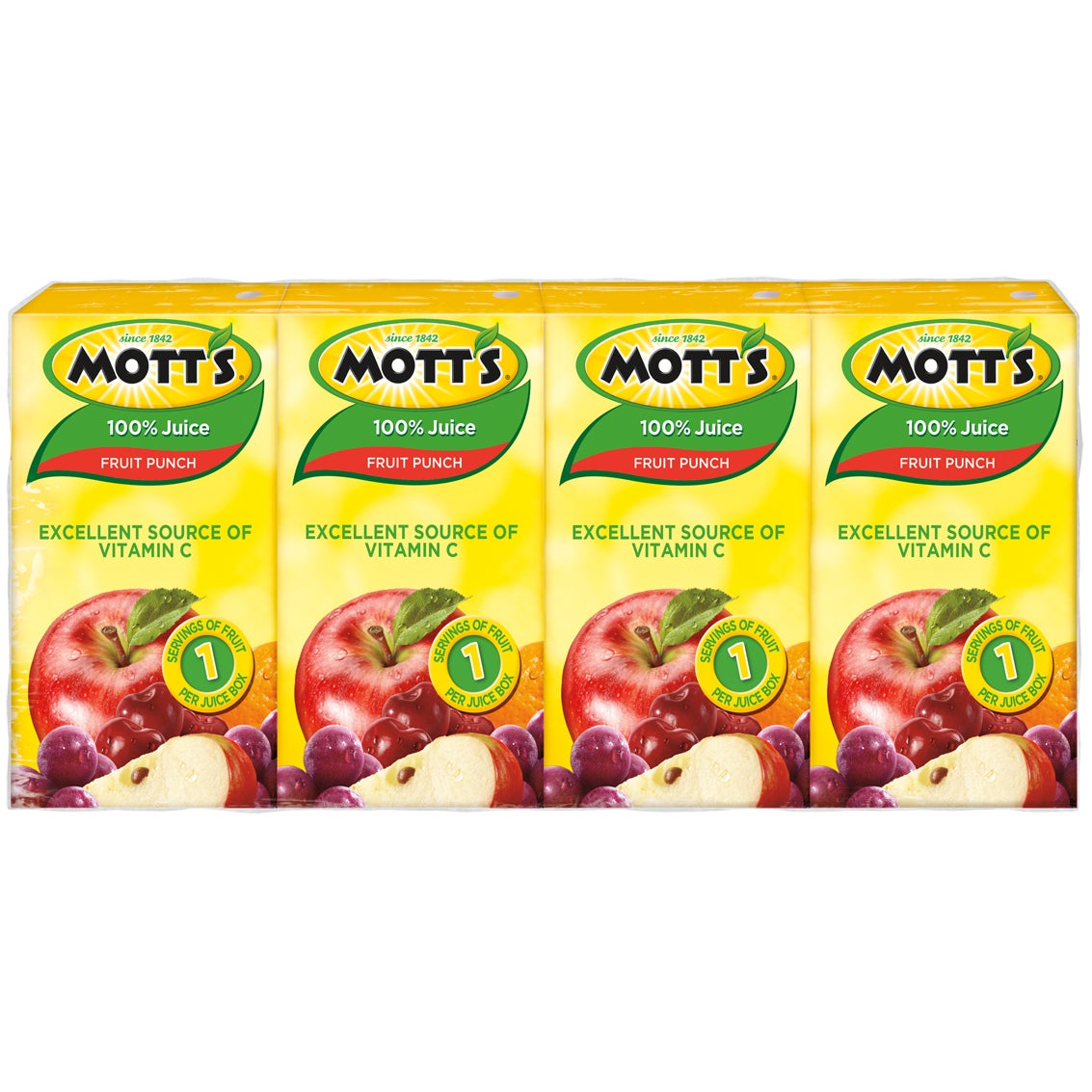 Juice Boxes, Fruit Punch, 100%, Shelf-Stable, Single-Serve, 4.23 Fluid Ounce,11 - 4 COUNT