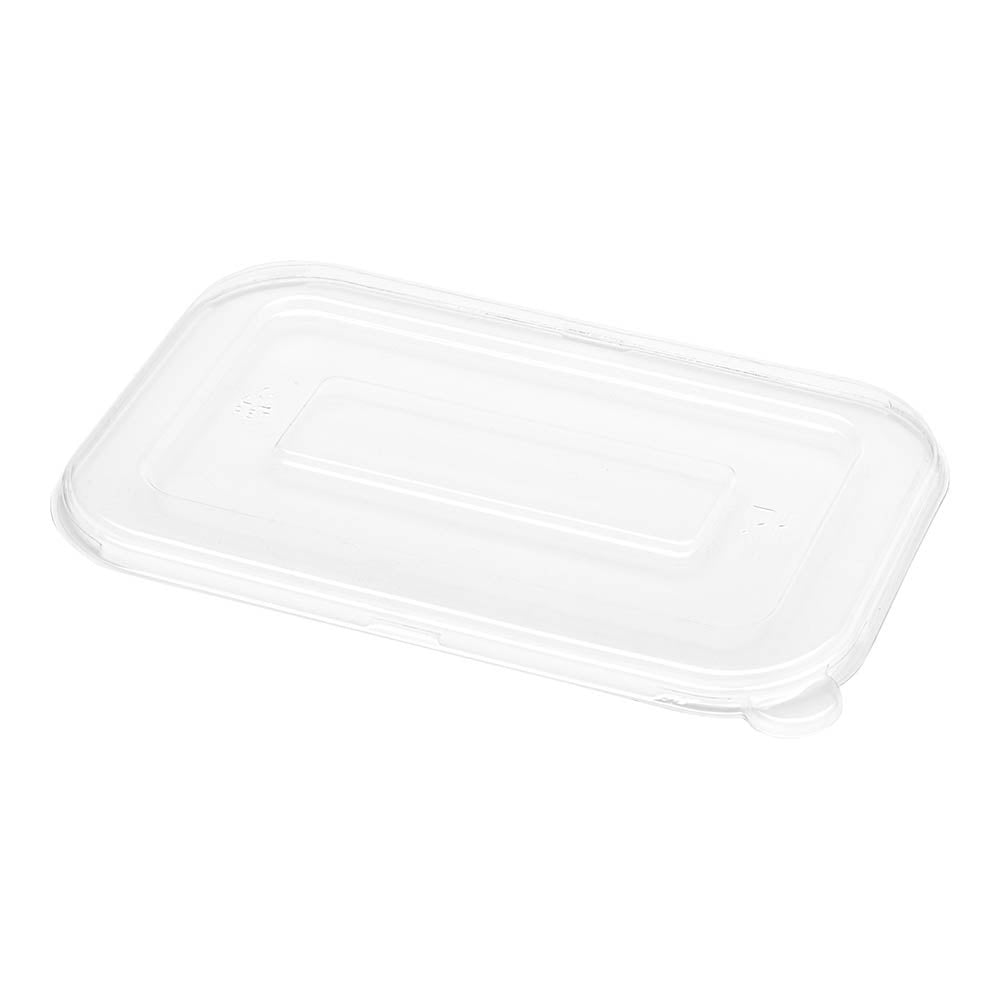 Lids, Flat, Pulp Tek, Plastic, Clear, Rectangular, 8.6 x 5.6 Inch, Fits 24 & 32 Ounce Sugarcane Containers,1 - 100 COUNT