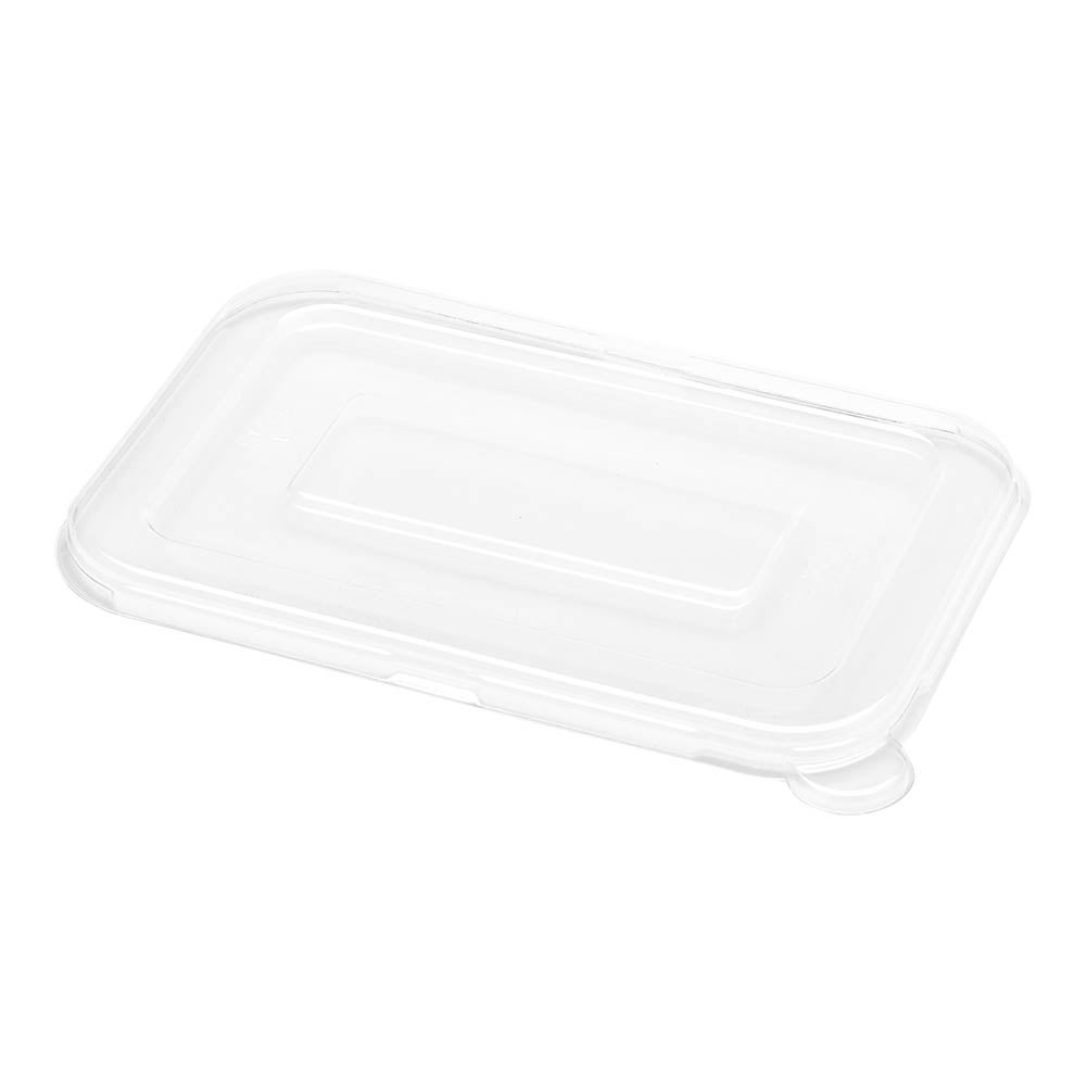 Lids, Flat, Pulp Tek, Plastic, Clear, Rectangular, 7.15 x 4.18 Inch, Fits 12 & 16 Ounce Sugarcane Containers,1 - 100 COUNT