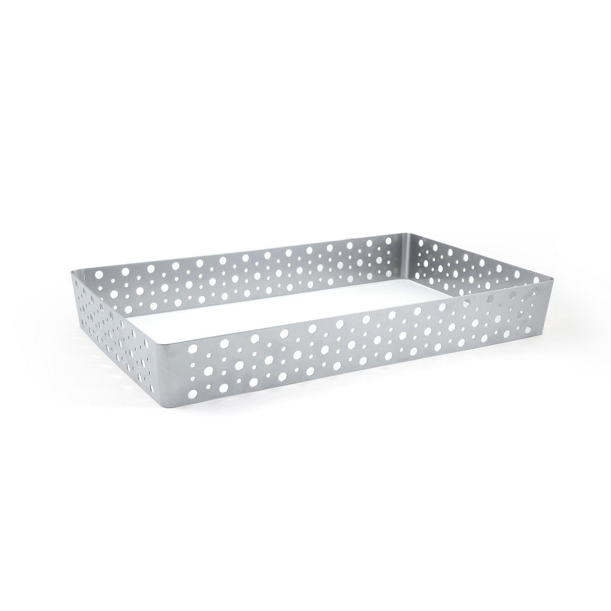Organizer, Shallow, 20 x 12 x 2.75 Inch, Full-Size Dots, Silver, Metal,2 - 1 COUNT