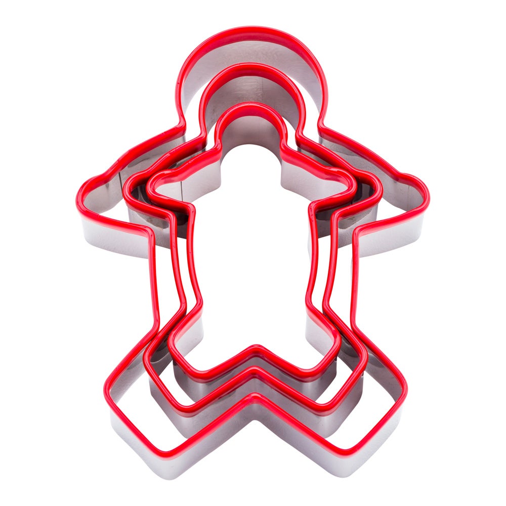 Cutter Set, Cookie, 3-Piece, Gingerbread Man, Stainless Steel, with Comfort Grip,1 - 1 EACH