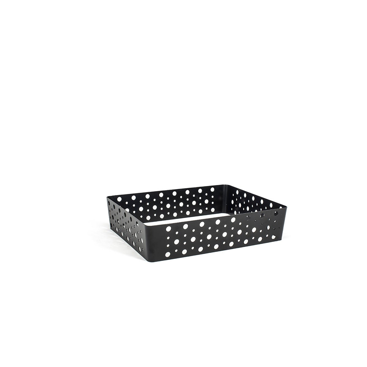Organizer, Shallow, 12.25 x 9.5 x 2.75 Inch, Half-Size Dots, Matte Black, Metal,2 - 1 EACH