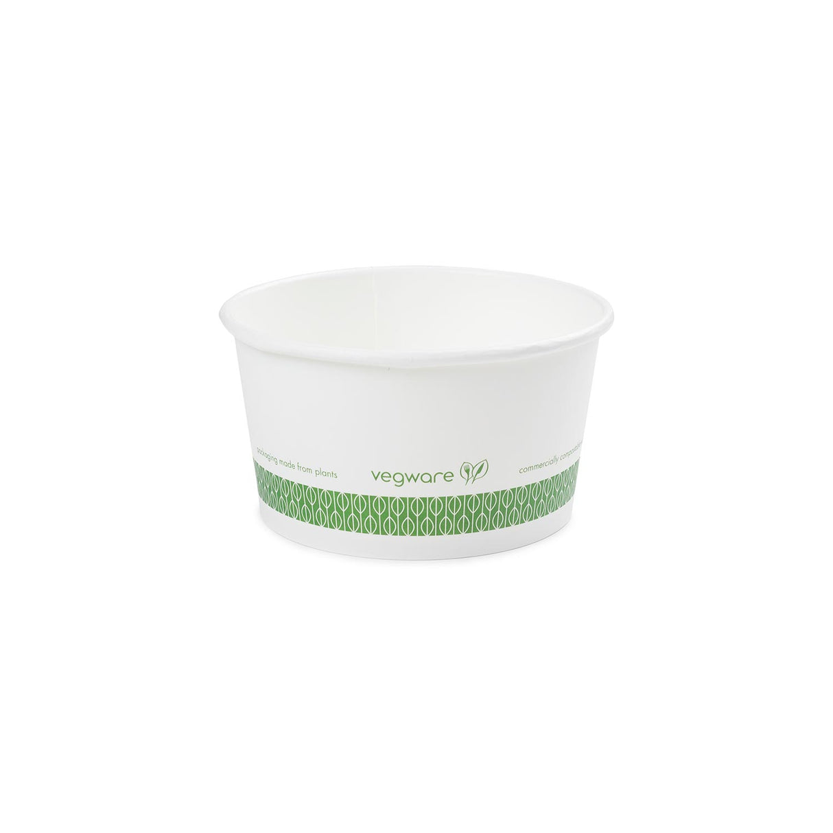 Containers, Soup, 12 Ounce, Paper, White with Green Decor, Round,20 - 25 COUNT
