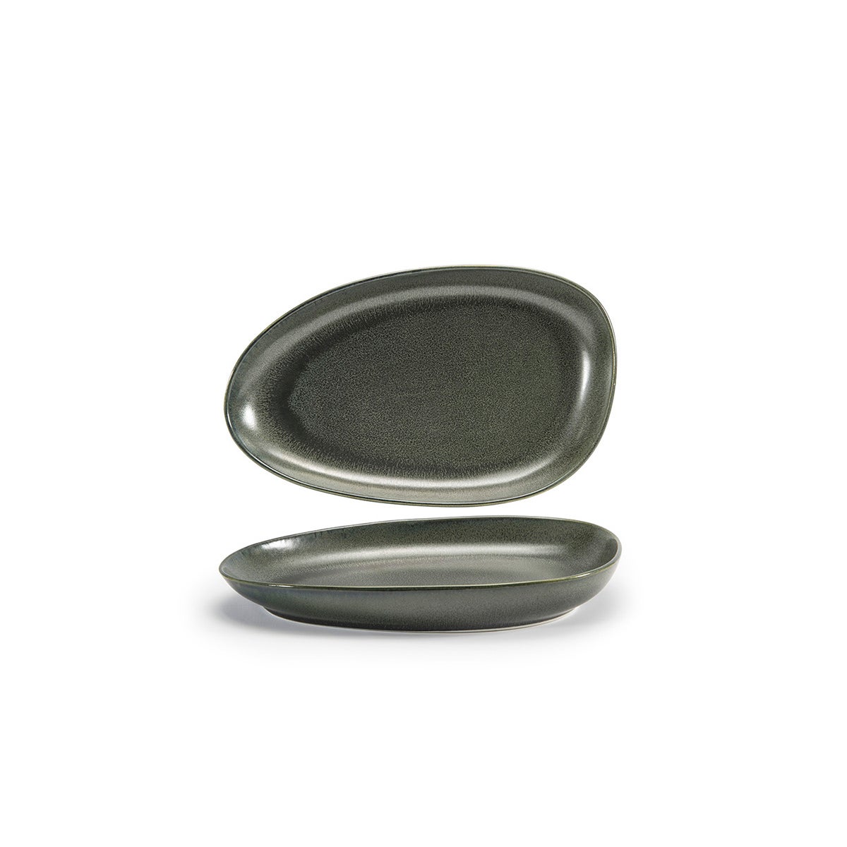 Plates, Porcelain, 11 Inch, Sage, Oval,6 - 1 COUNT