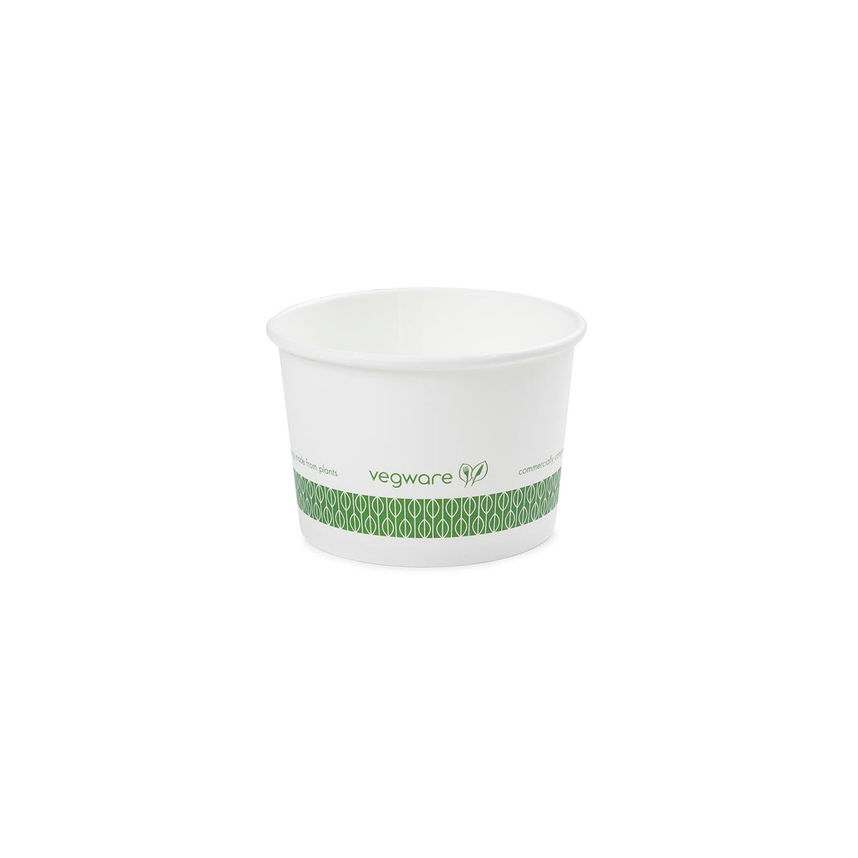 Containers, Soup, 8 Ounce, Paper, White with Green Decor, Compostable,20 - 50 COUNT