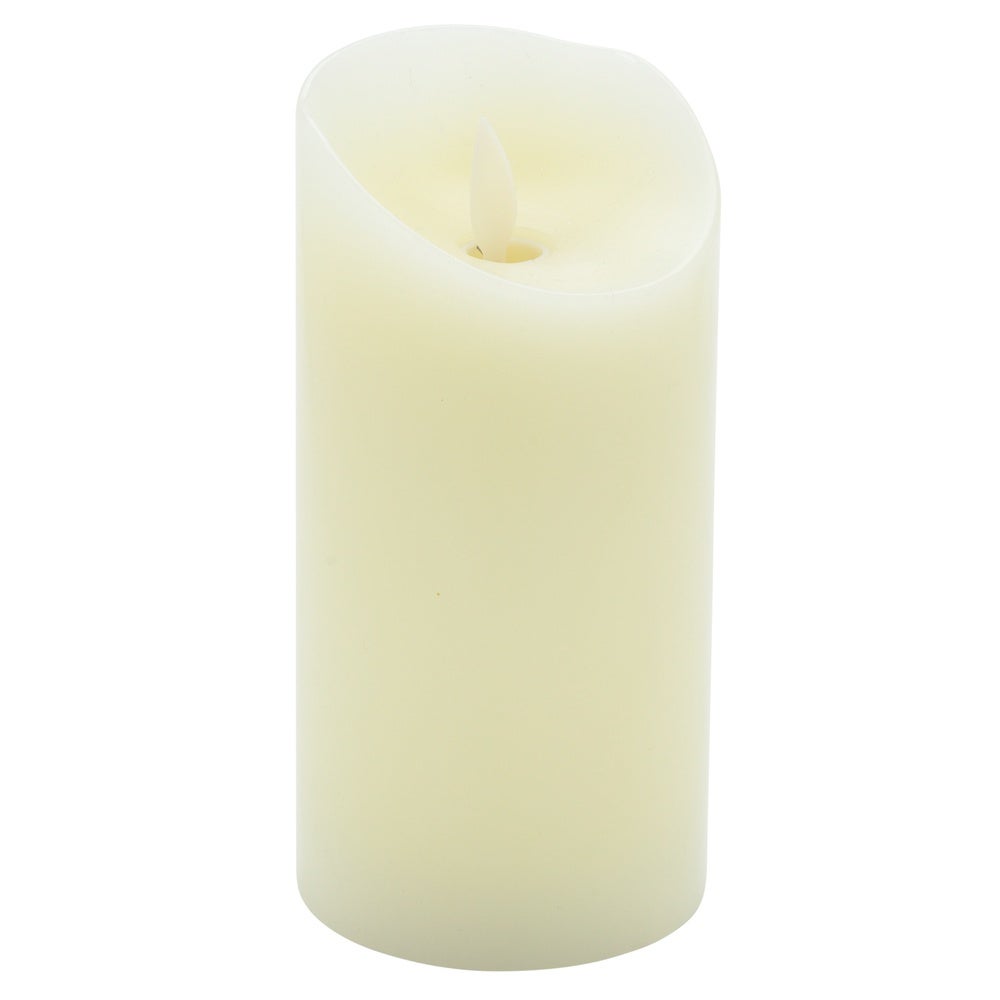Candles, Pillar, Fire Tek Flameless, 3 x 3 x 6 Inch, White, Wax, Programmable,1 - 10 COUNT