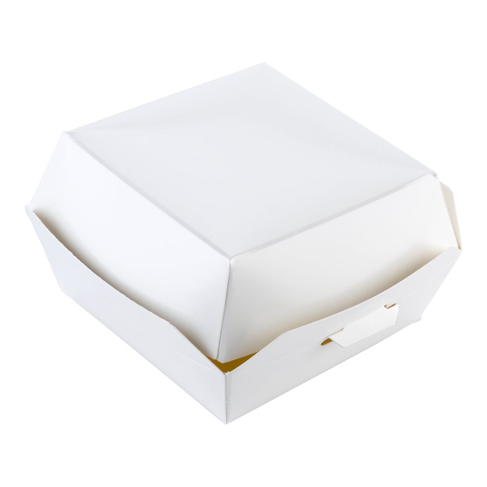 Boxes, Mini Burger, 2.75 Inch, Paper, White, Hinged, 2.75 Linear Inch,1 - 100 COUNT