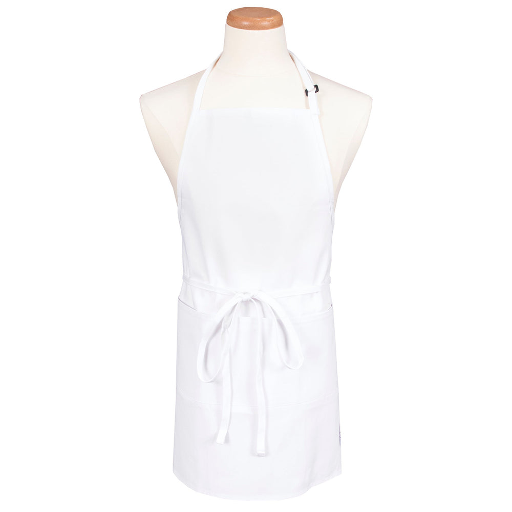 Apron, Bib, Front of the House, White, One Size, Poly/Cotton Blend,1 - 1 EACH