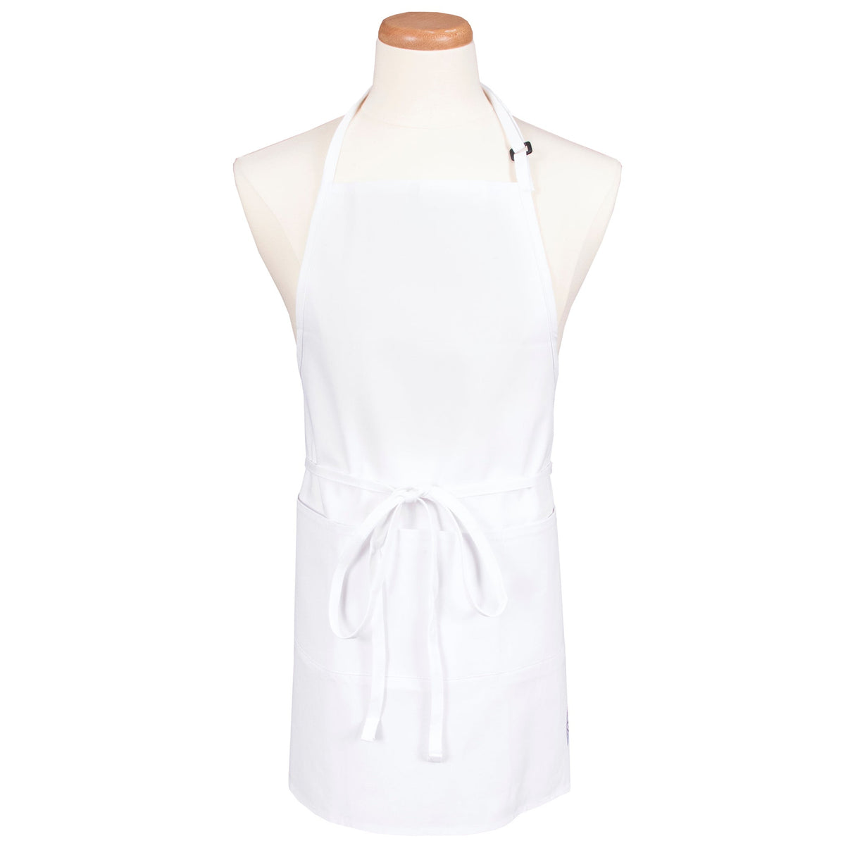 Apron, Bib, Front of the House, White, One Size, Poly/Cotton Blend,1 - 1 EACH