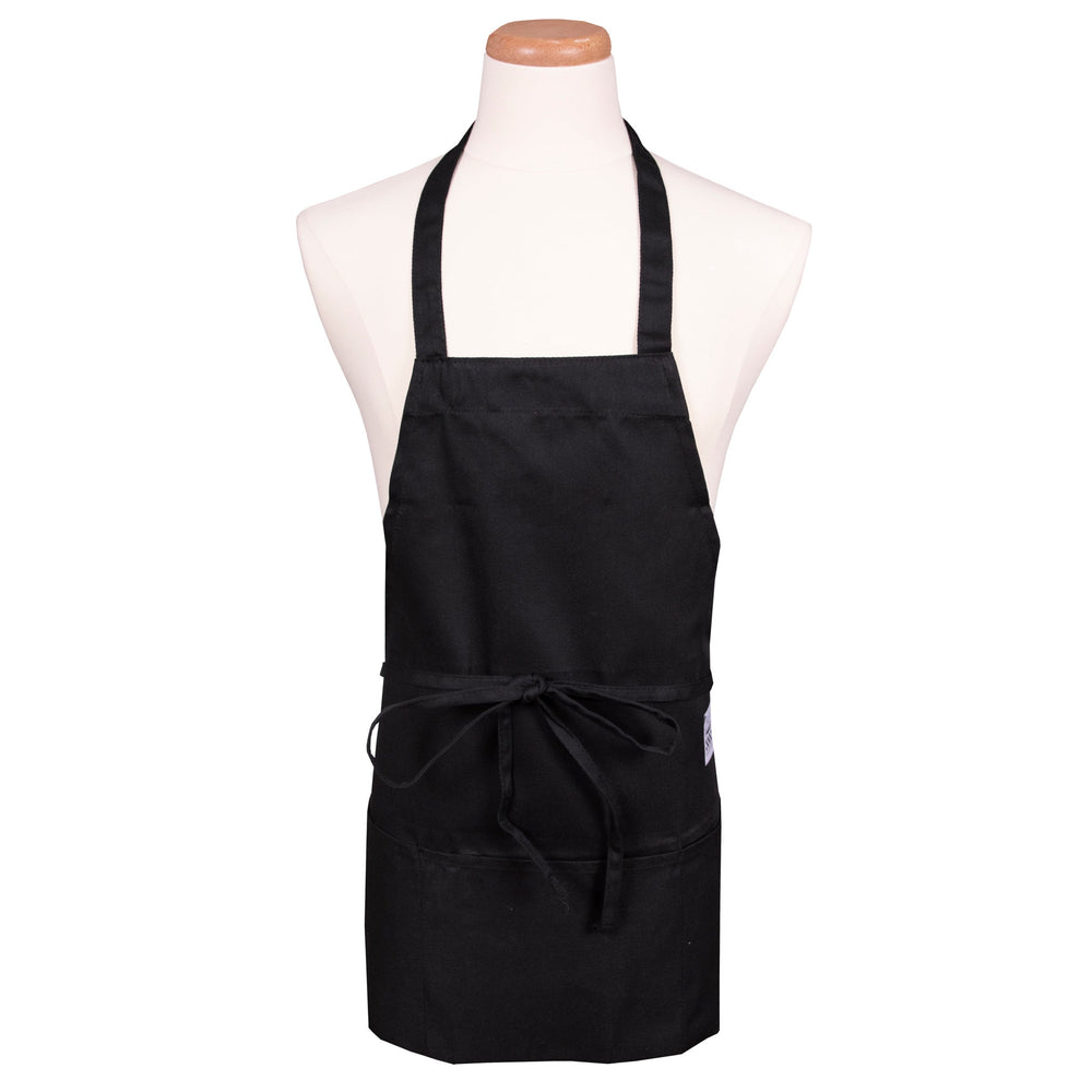 Apron, Bib, Front of the House, Black, One Size, Poly/Cotton Blend,1 - 1 EACH