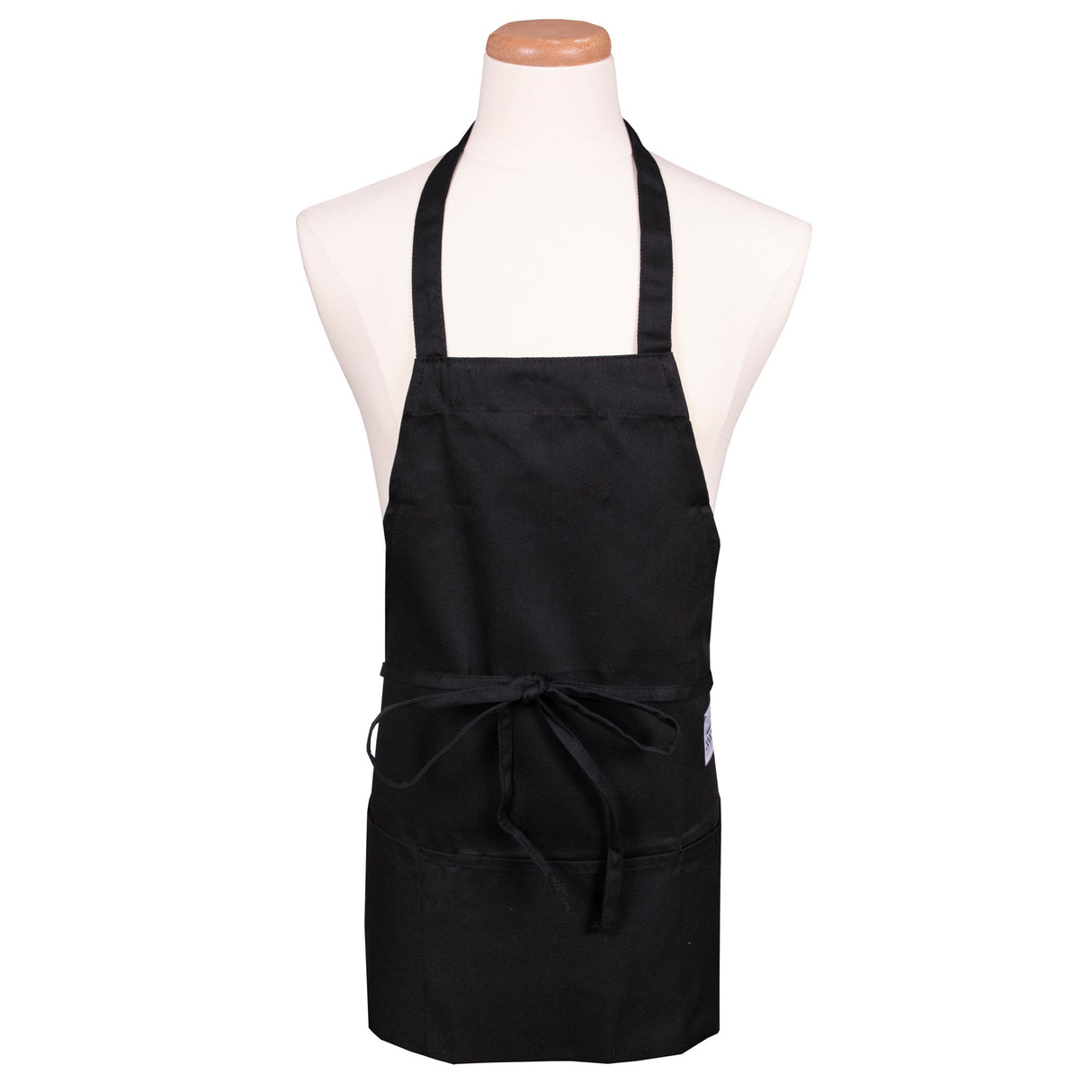 Apron, Bib, Front of the House, Black, One Size, Poly/Cotton Blend,1 - 1 EACH