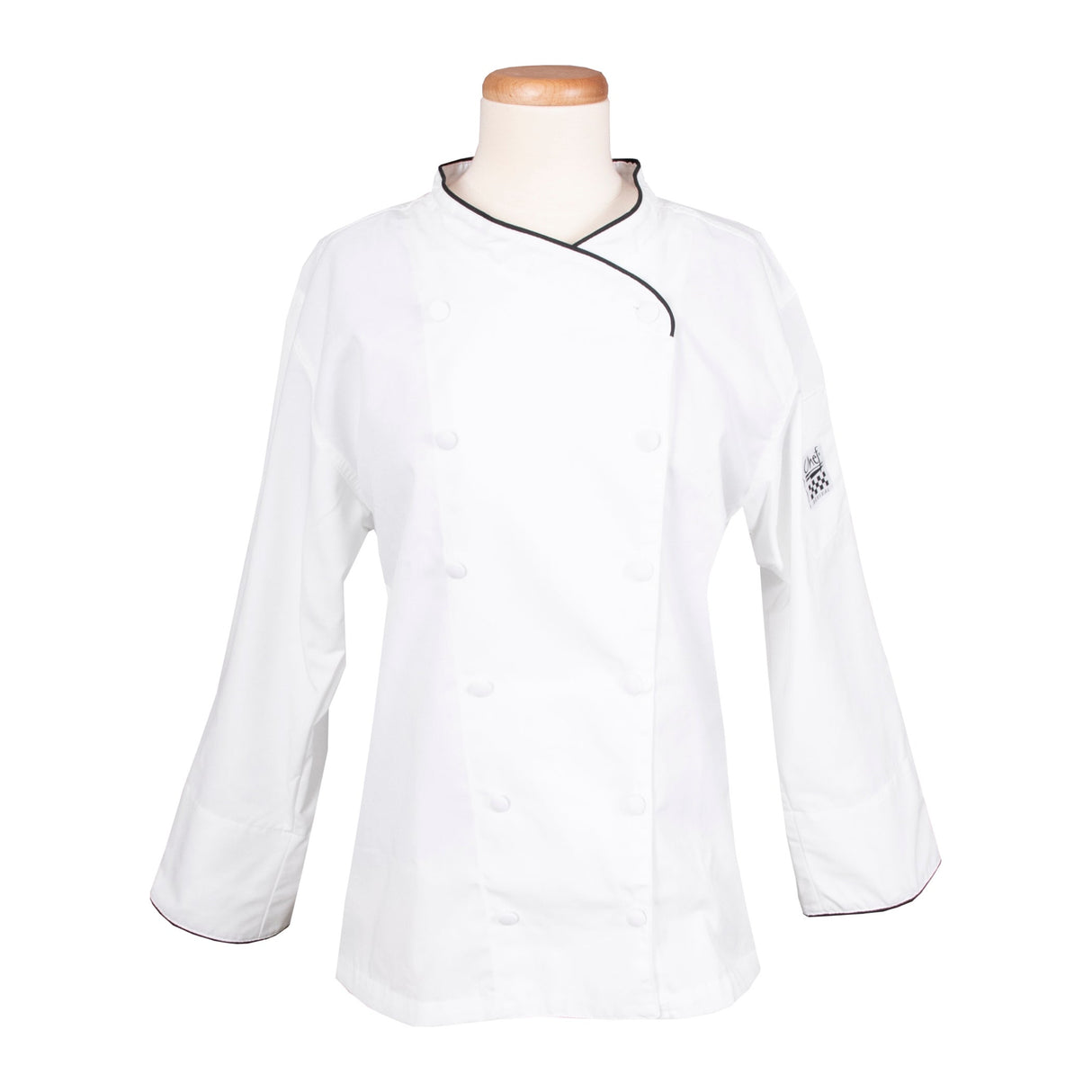 Jacket, Chef, Corporate, Ladies, White, Small, Poly/Cotton Blend,1 - 1 EACH