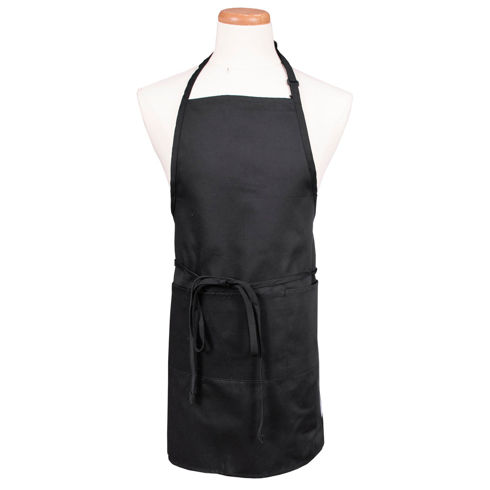 Apron, Bib, Front of the House, Black, One Size, Poly/Cotton Blend,1 - 1 EACH