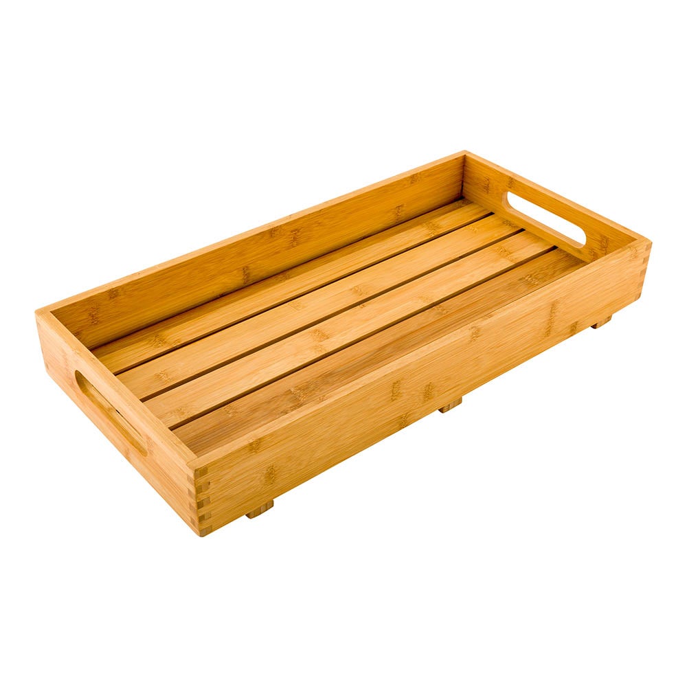 Tray, Serving, 22.5 x 11 x 2.75 Inch, Natural Bamboo, with Handles,1 - 1 EACH