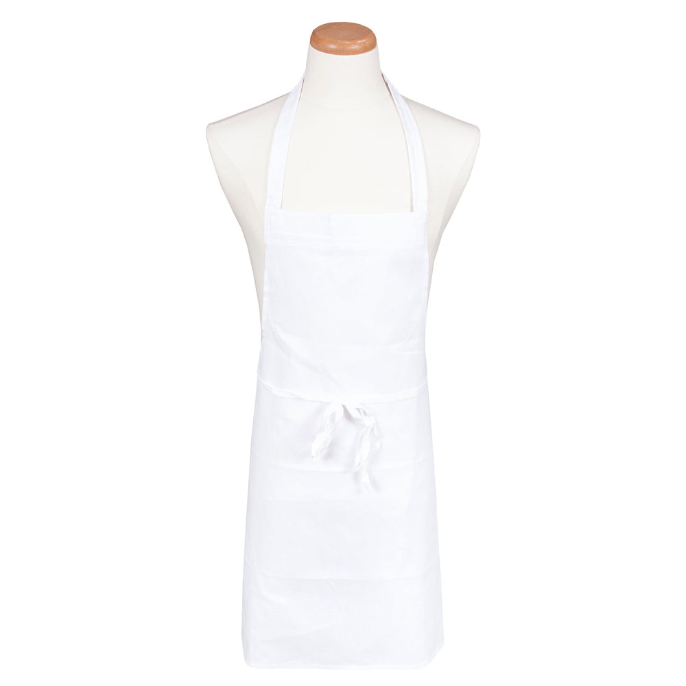 Apron, Bib, Economy, White, One Size, Poly/Cotton Blend,1 - 1 EACH